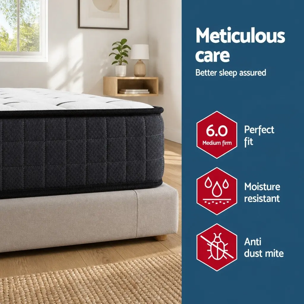 Double Mattress Medium Firm Bonnell Spring Support Comfort 16cm Size