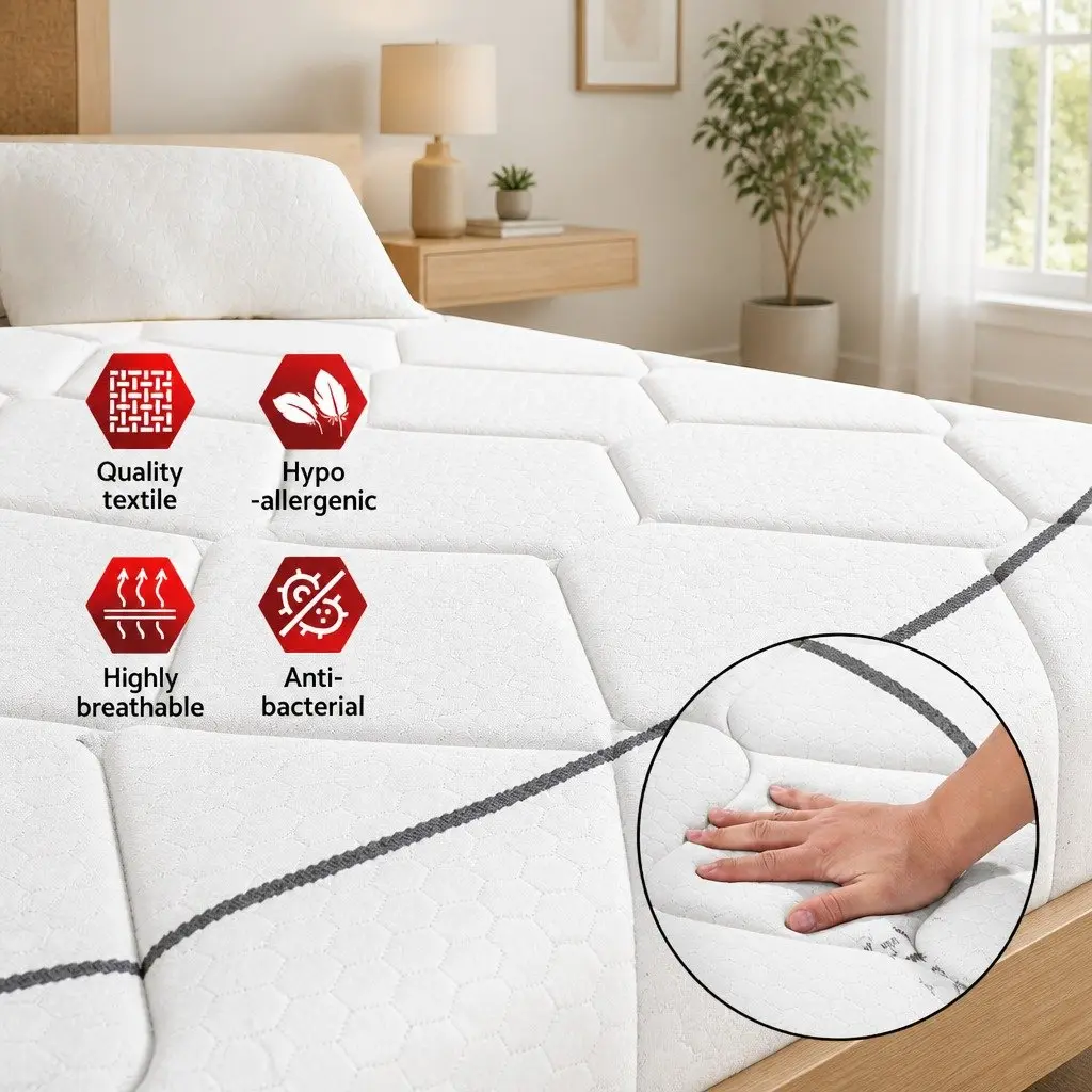 Double Mattress Medium Firm Bonnell Spring Support Comfort 16cm Size