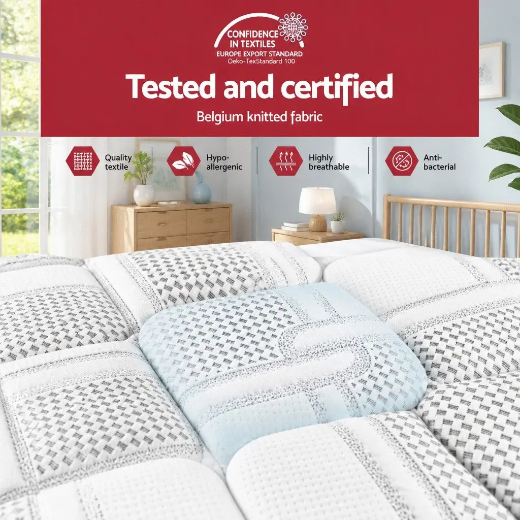 King Size Mattress Double-Sided Flippable 36cm Thick Cool Gel Memory Foam White Black Dark Grey