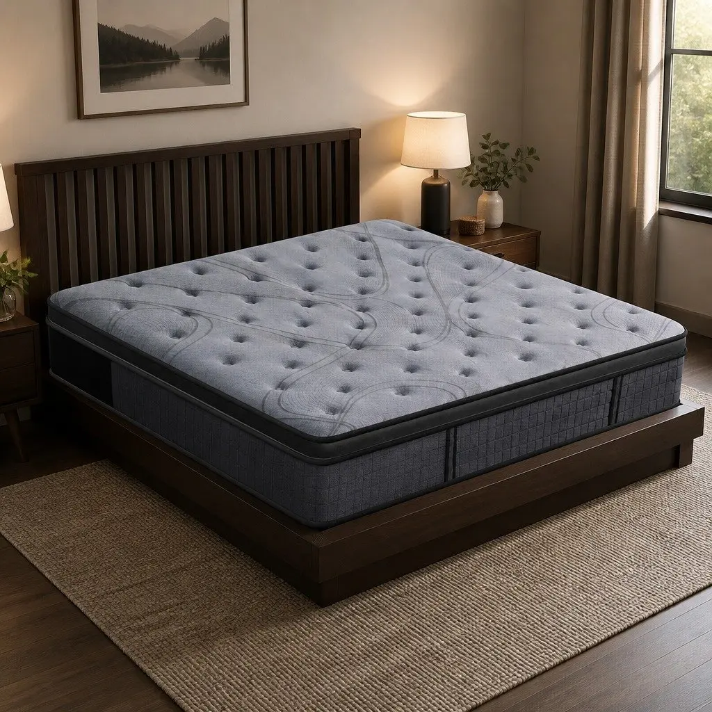 Double Mattress 33cm 7-Zone Pocket Spring Extra Firm Grey