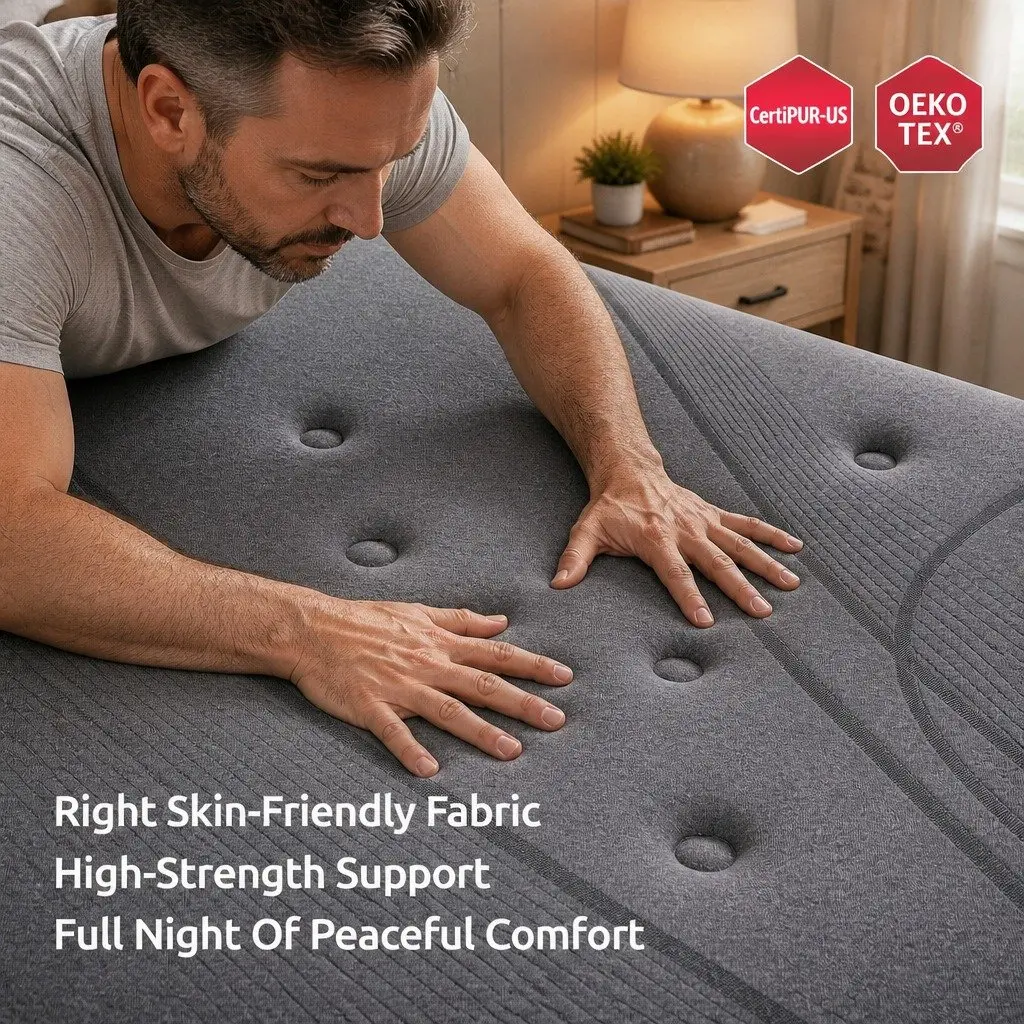 Double Mattress 33cm 7-Zone Pocket Spring Extra Firm Grey