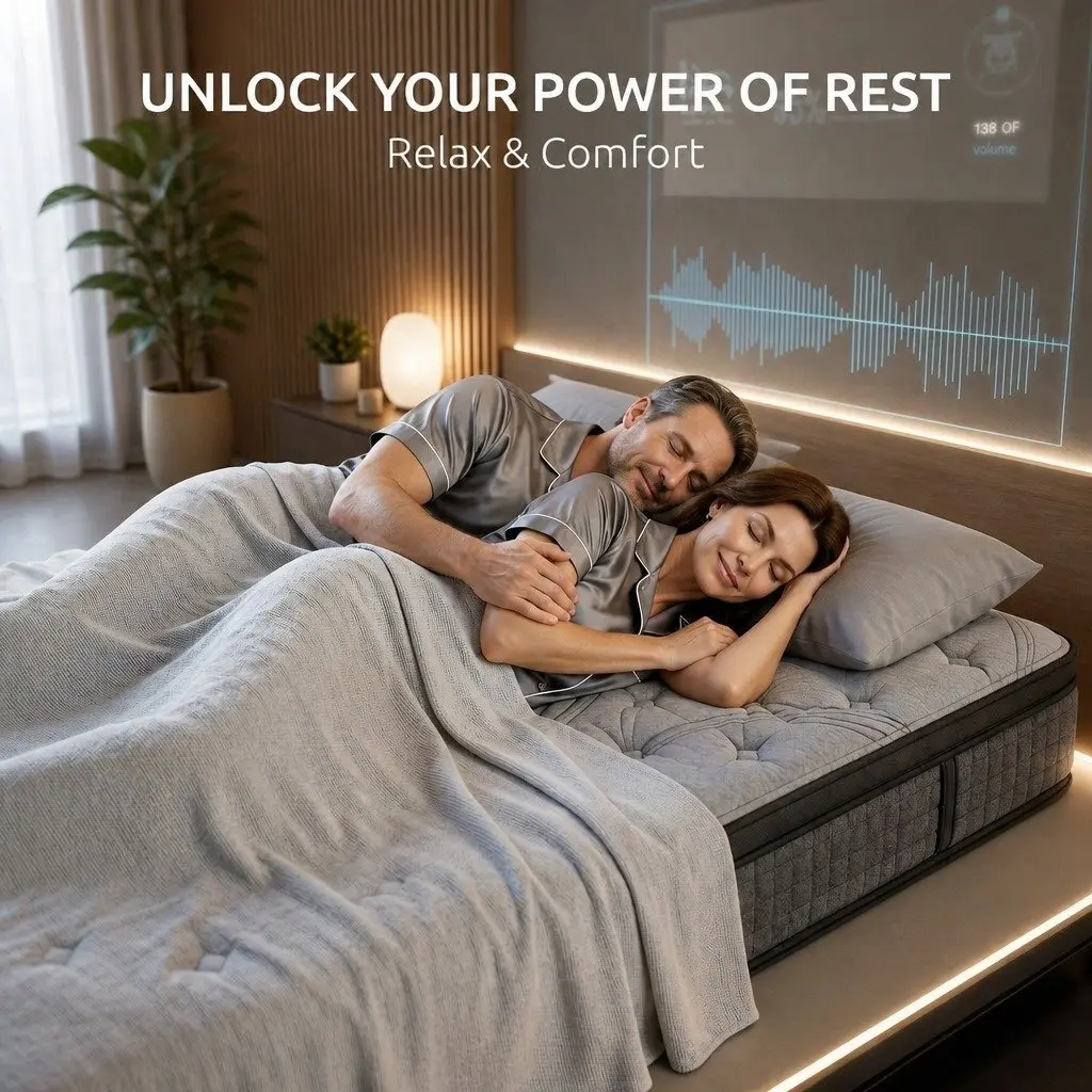 Double Mattress 33cm 7-Zone Pocket Spring Extra Firm Grey