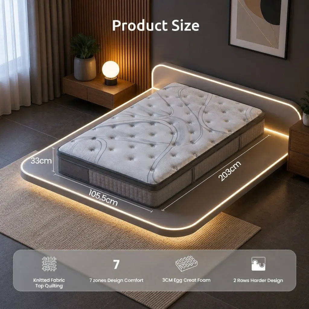 King Single Mattress 33cm for Restful Sleep