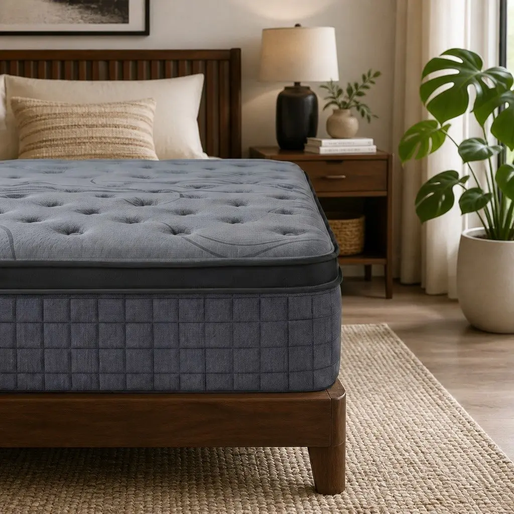Queen Mattress Extra Firm Support 33cm 7-Zone Pocket Spring Dual-Row Edge Grey or Black