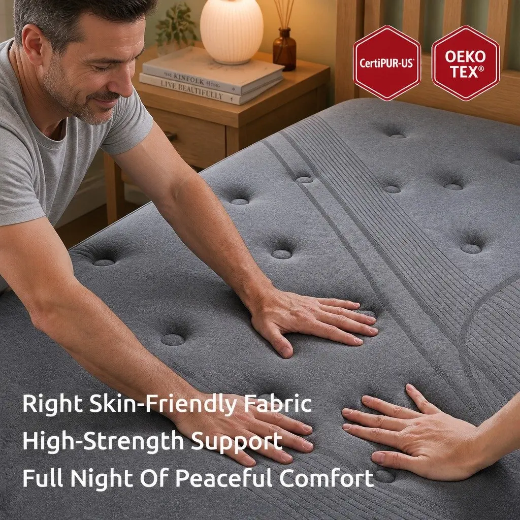 Queen Mattress Extra Firm Support 33cm 7-Zone Pocket Spring Dual-Row Edge Grey or Black
