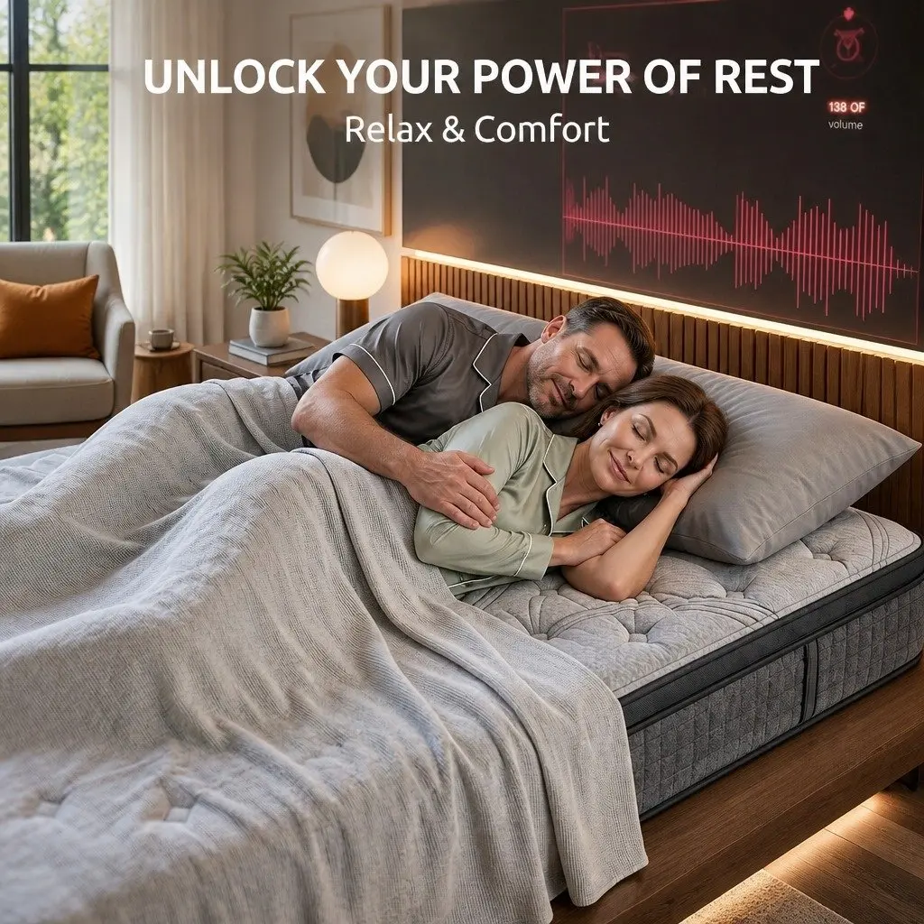 Queen Mattress Extra Firm Support 33cm 7-Zone Pocket Spring Dual-Row Edge Grey or Black