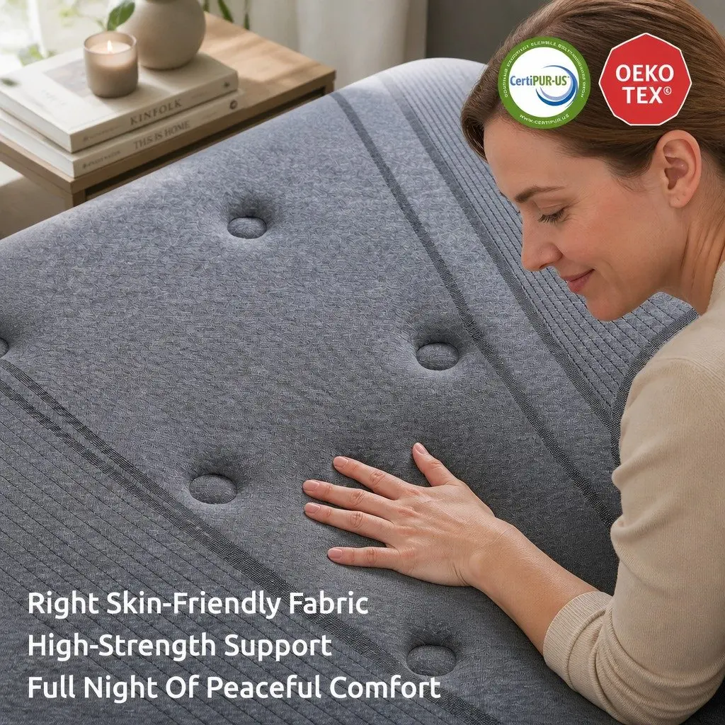 Single Mattress 33cm Extra Firm 7-Zone Pocket Spring Grey or Black