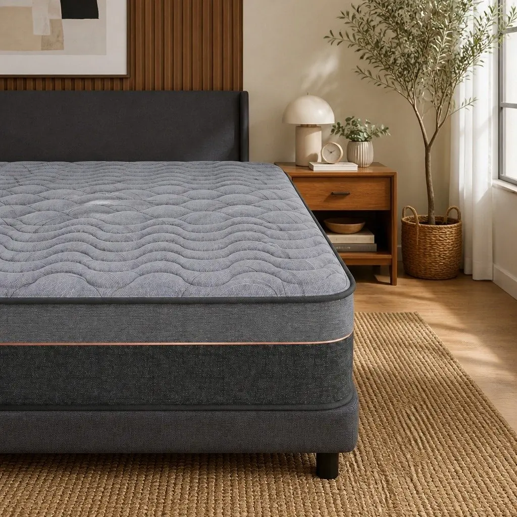 King Single Mattress 25cm Hybrid Pocket Spring Egg Crate Foam Bamboo Charcoal