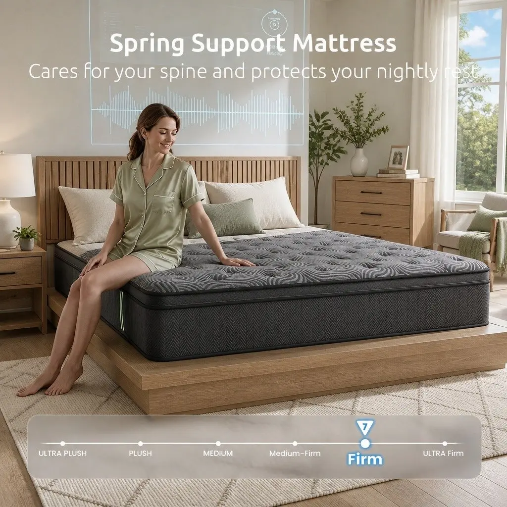 Queen Mattress 34cm Hybrid Pocket Spring Gel Memory Foam 5-Zone Support Bed