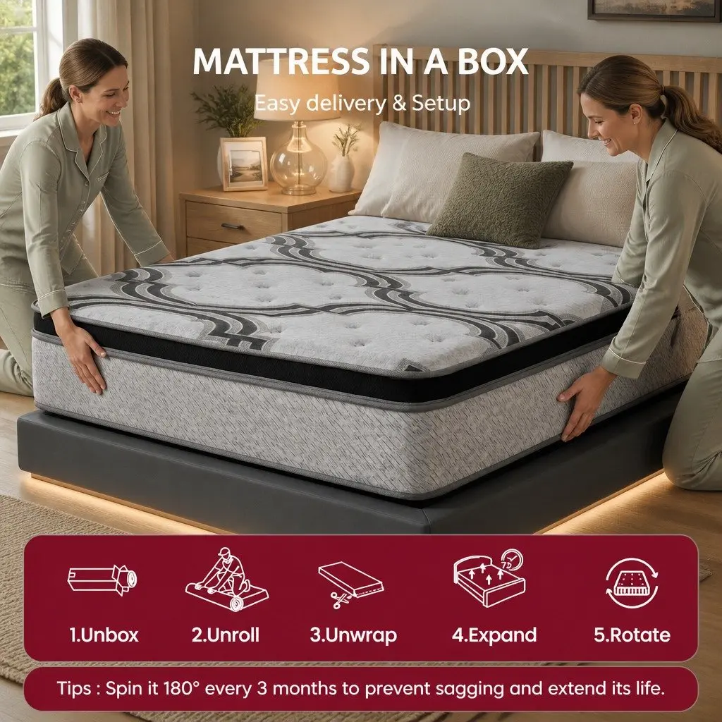 34cm Extra Firm Queen Mattress with 5-Zone Support System