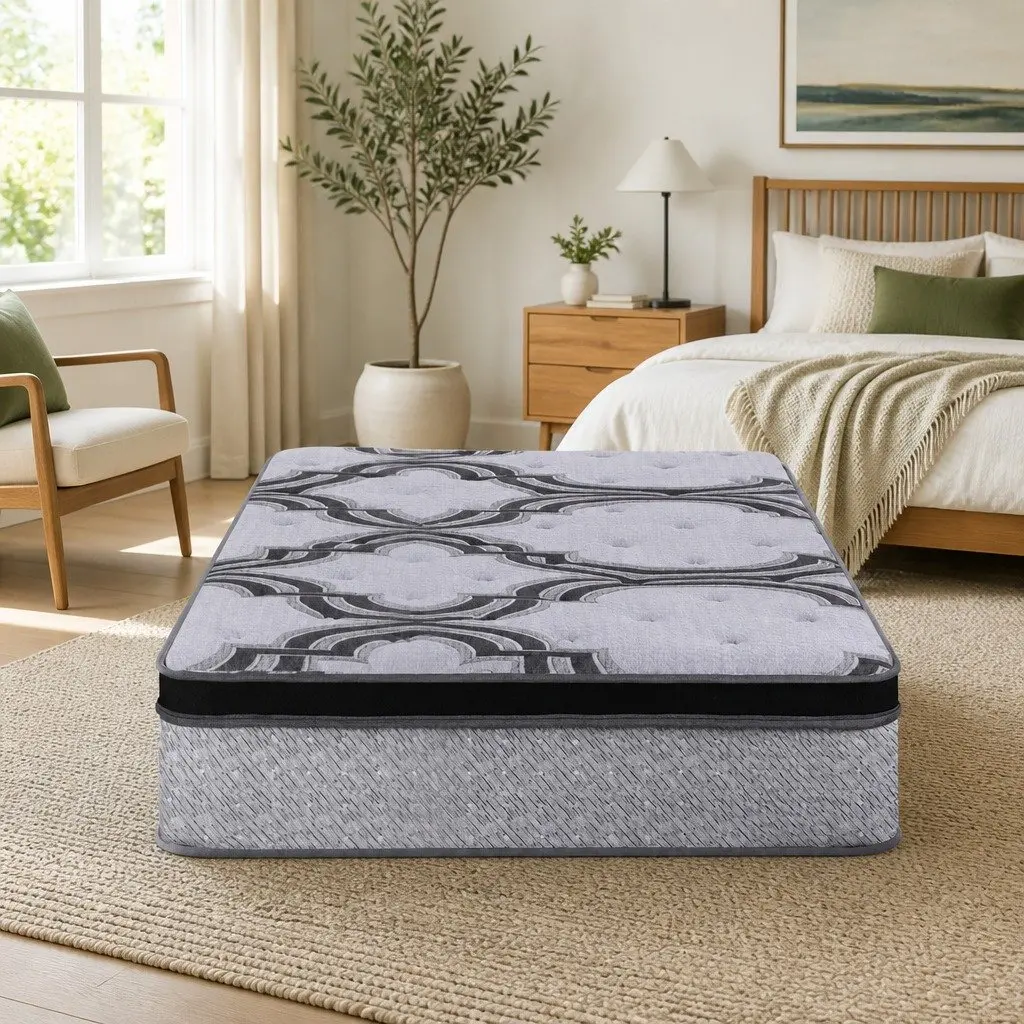 Single Mattress Extra Firm Support 34cm Grey