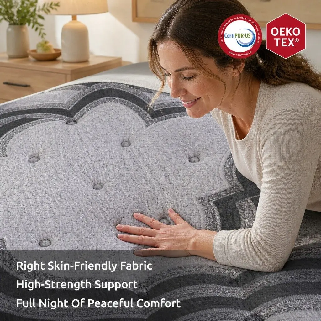 Single Mattress Extra Firm Support 34cm Grey
