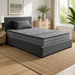 Reliable Single Mattress 18cm Pillow Top Grey Quilt