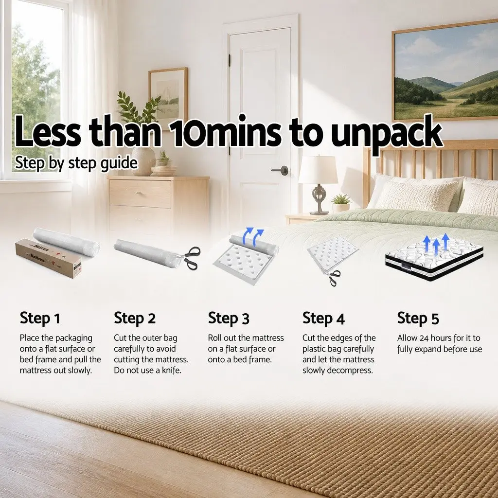 Single Mattress Medium Firm 18cm Grey Pillow Top Quilted Coil Support