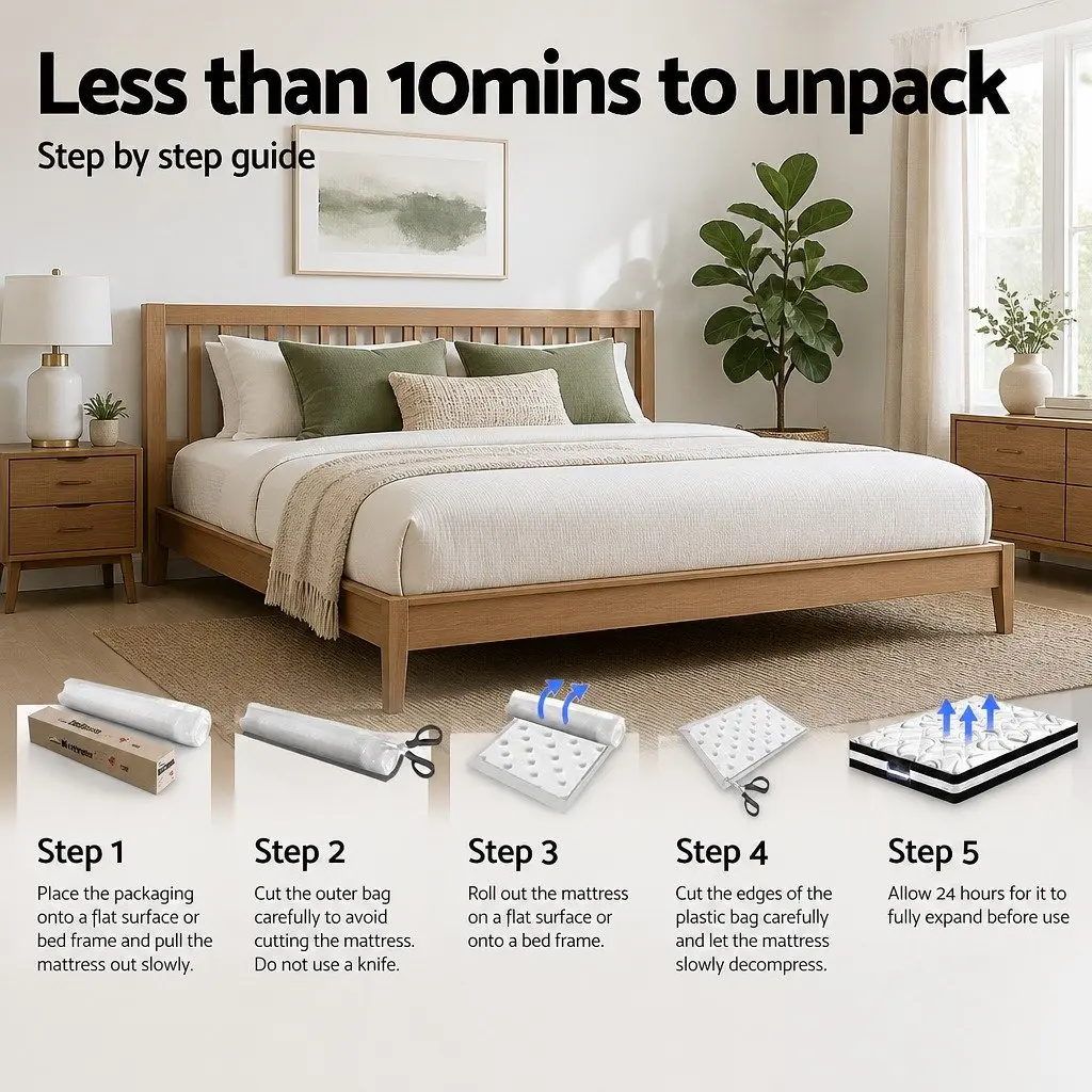 King Single Mattress Medium Firm Support 18cm Pillow Top Grey
