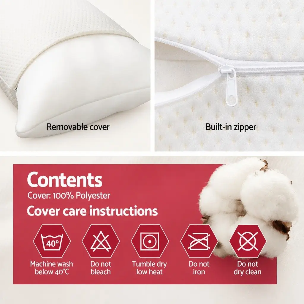 Memory Foam Pillows 13cm Thick White Support Neck Shoulder Twin Pack