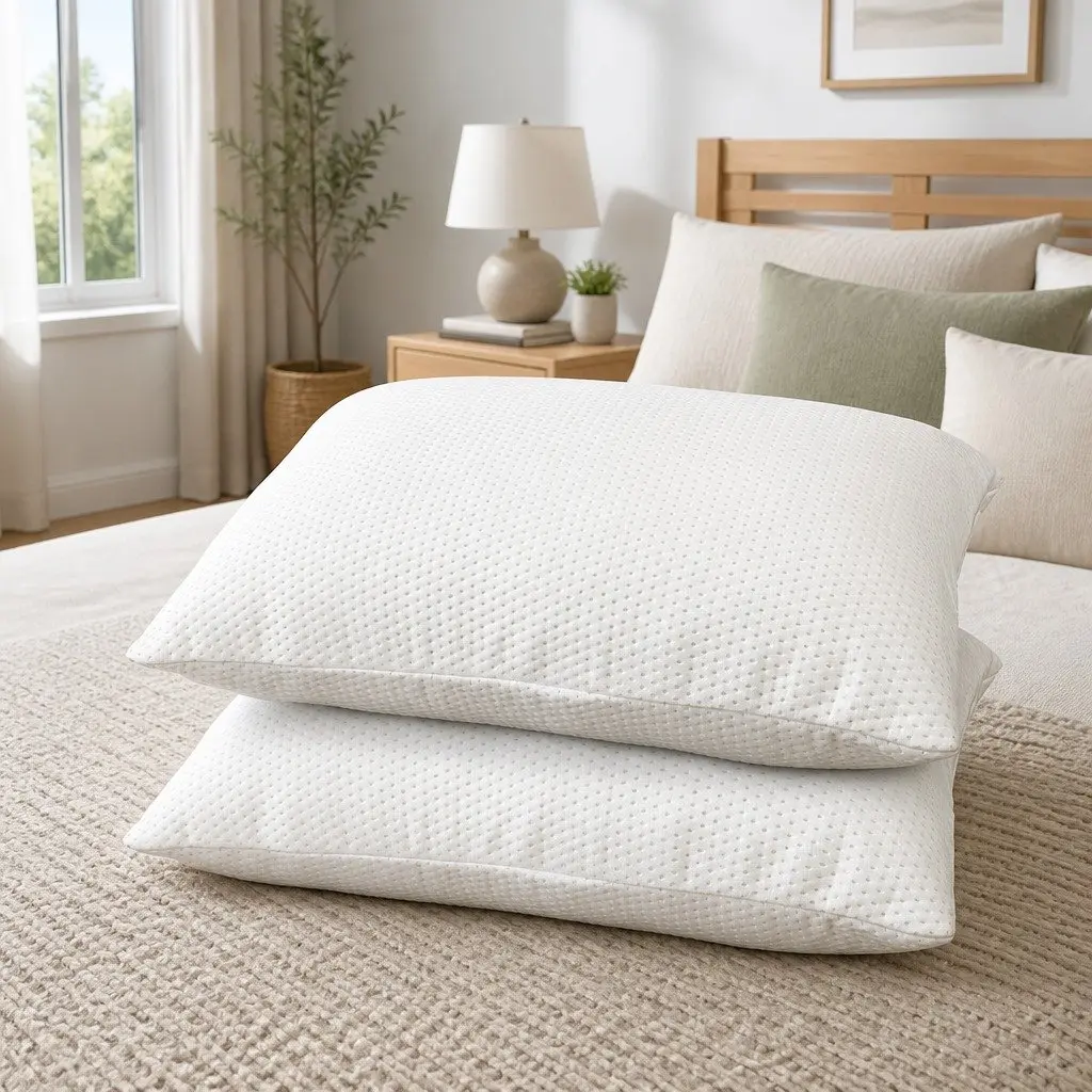 Memory Foam Pillows 13cm Thick White Support Neck Shoulder Twin Pack