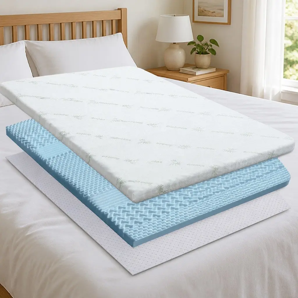 Memory Foam Mattress Topper 7-Zone King Size 5cm Thick