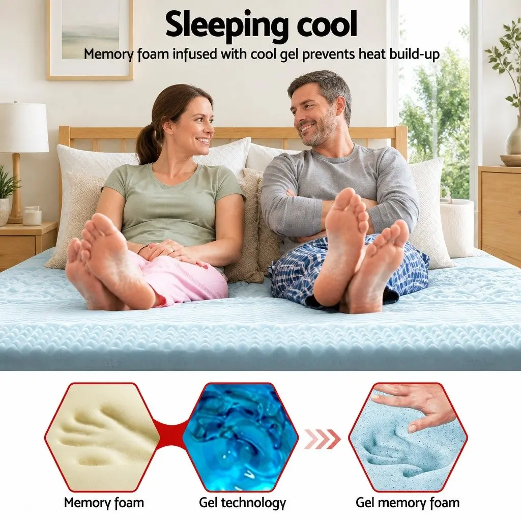 Memory Foam Mattress Topper 7-Zone King Size 5cm Thick