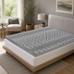 Comforting 8cm Grey Memory Foam Mattress Topper for Sleep