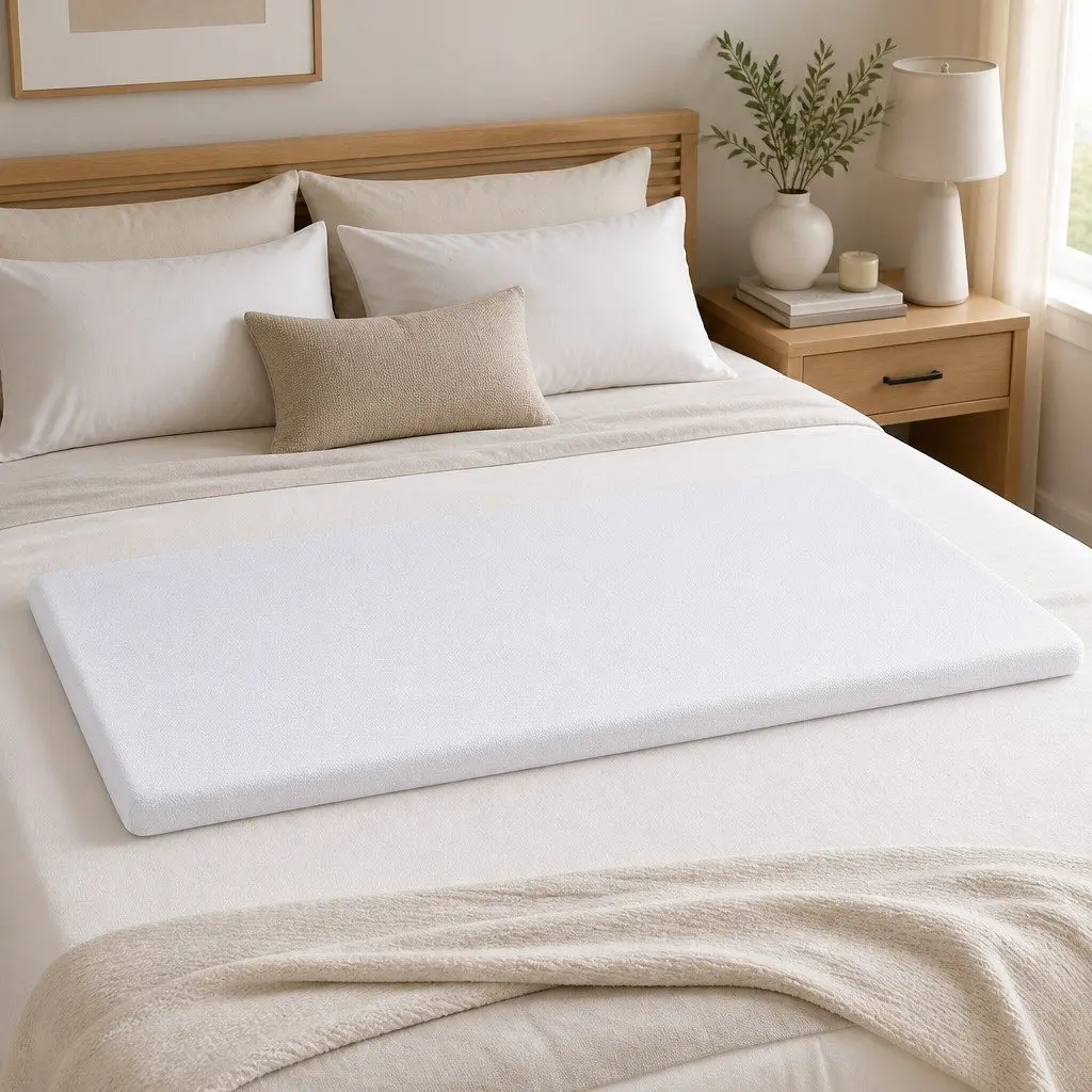 Memory Foam Mattress Topper Queen 8cm Grey 7-Zone Graphite Contoured Support