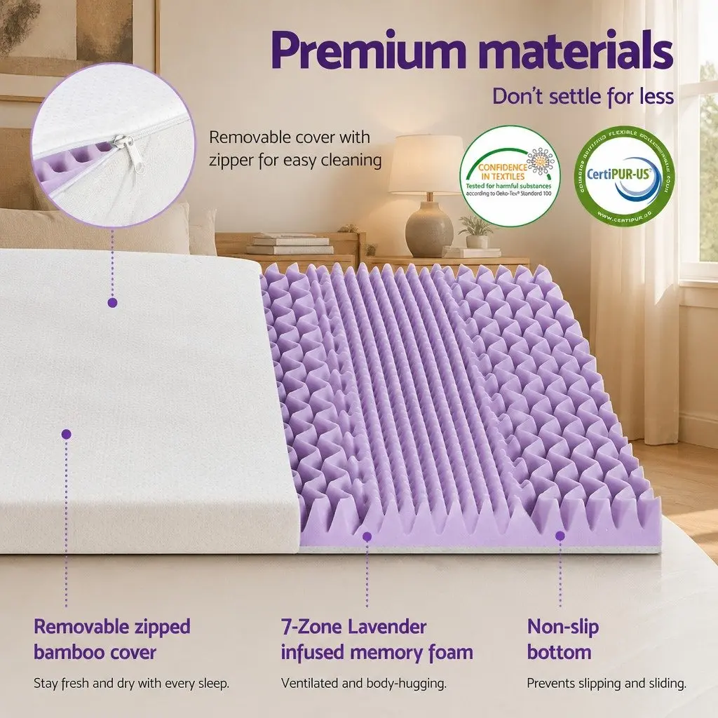 Memory Foam Mattress Topper with Lavender Infusion