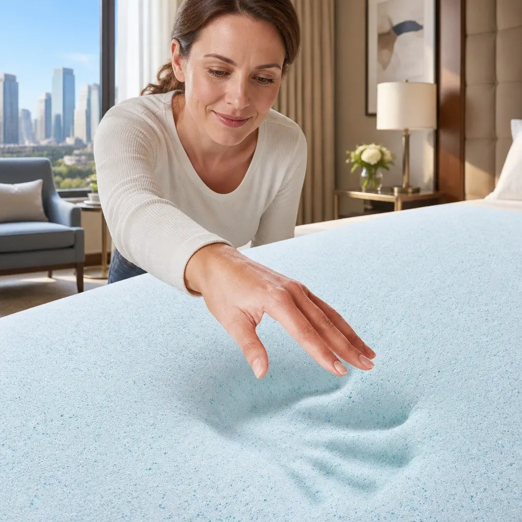 Memory Foam Mattress Topper Pressure Relief Double Bed 5cm Cool Gel Bamboo Cover