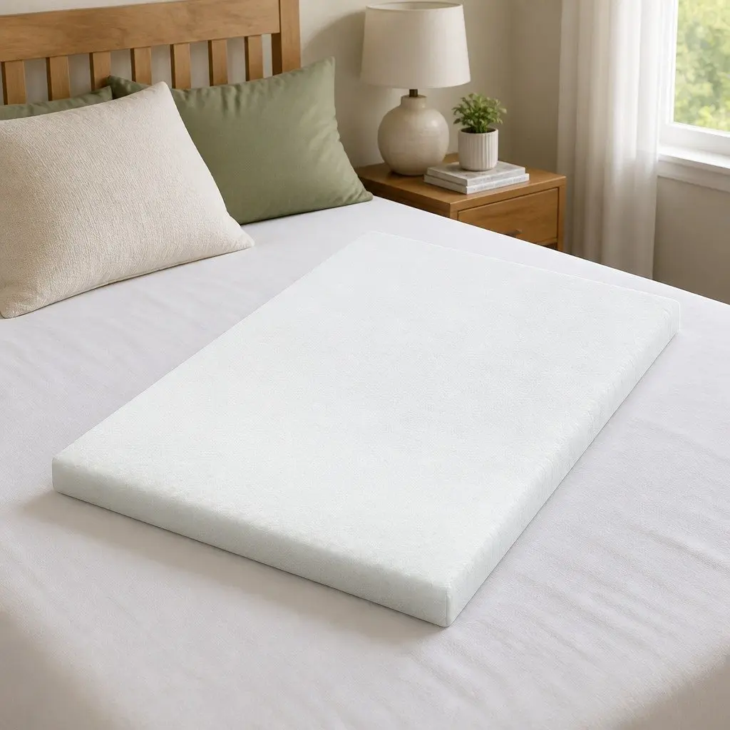 Cool Gel Memory Foam Topper 5cm King Single Blue for Pressure Relief and Comfort