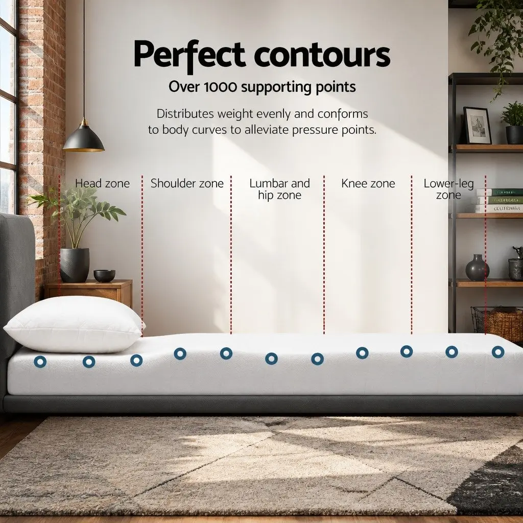Memory Foam Mattress Topper Double Bed Cool Gel 8cm Pressure Relief