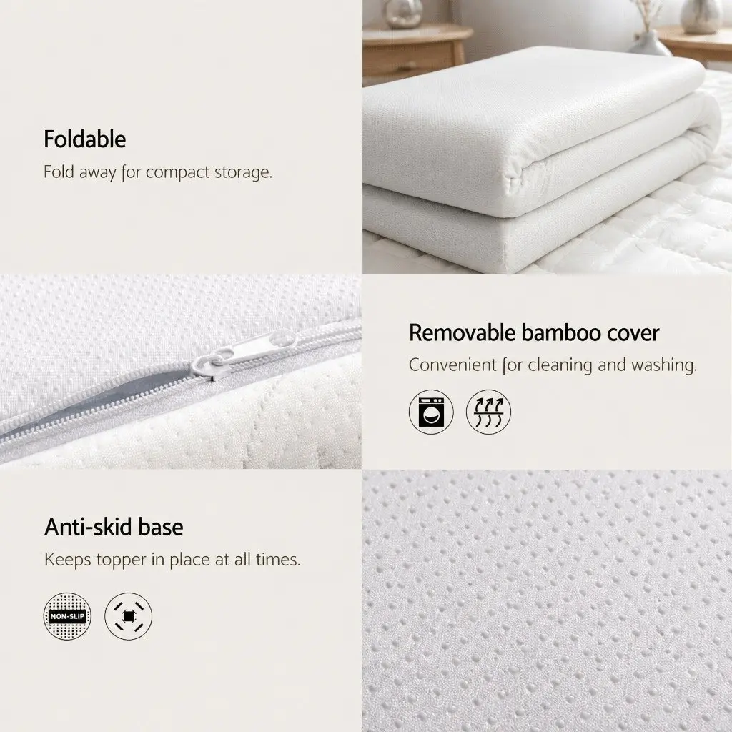 Memory Foam Mattress Topper Double Bed Cool Gel 8cm Pressure Relief