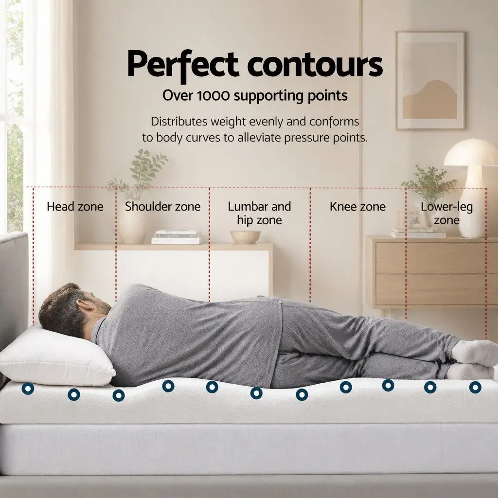 Memory Foam Mattress Topper King Bed Cool Gel 8cm Removable White or Blue