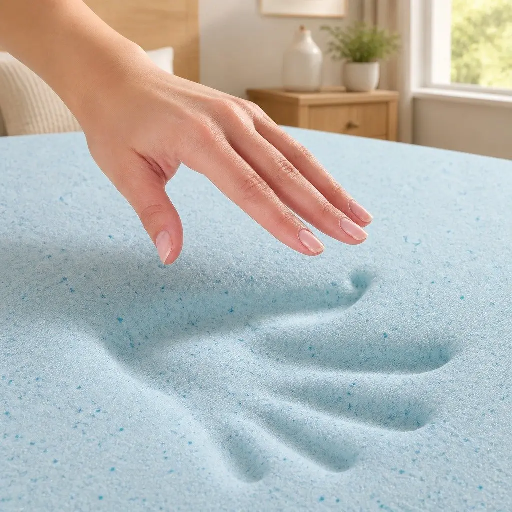 Memory Foam Mattress Topper King Bed Cool Gel 8cm Removable White or Blue