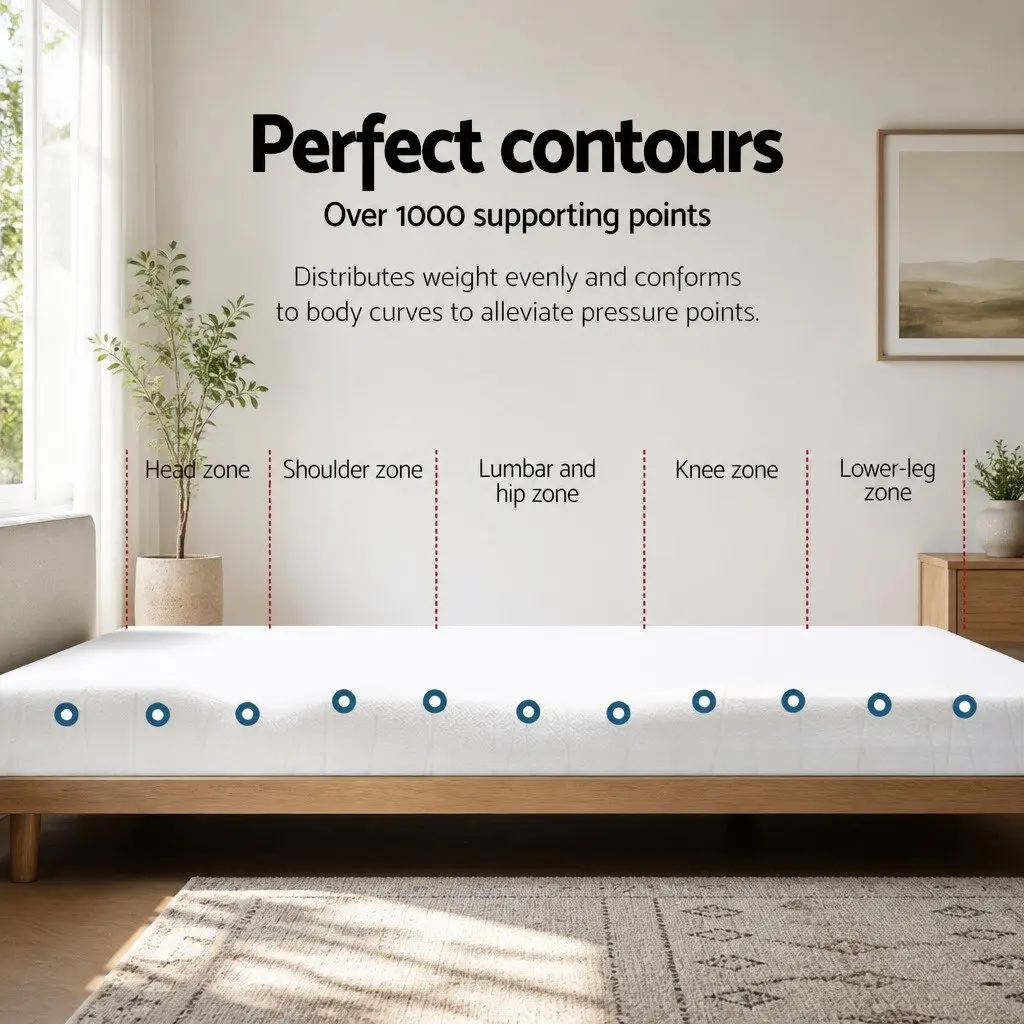 Memory Foam Mattress Topper Queen Gel-Infused Cool Sleep 8cm White or Blue