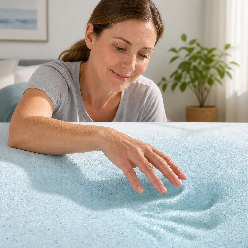Memory Foam Mattress Topper Queen Gel-Infused Cool Sleep 8cm White or Blue