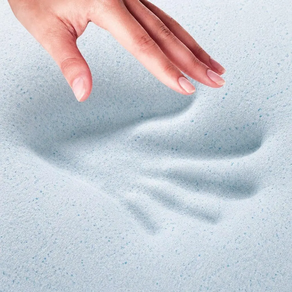 Memory Foam Mattress Topper Single 8cm Cool Gel Pressure Relief White or Blue