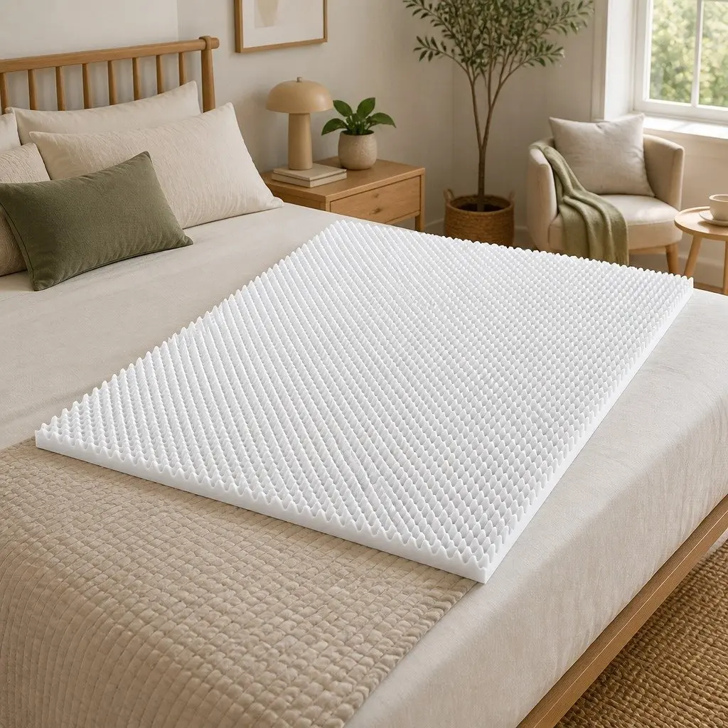 Foam Mattress Topper Egg Crate Comfort Support 5cm Double White