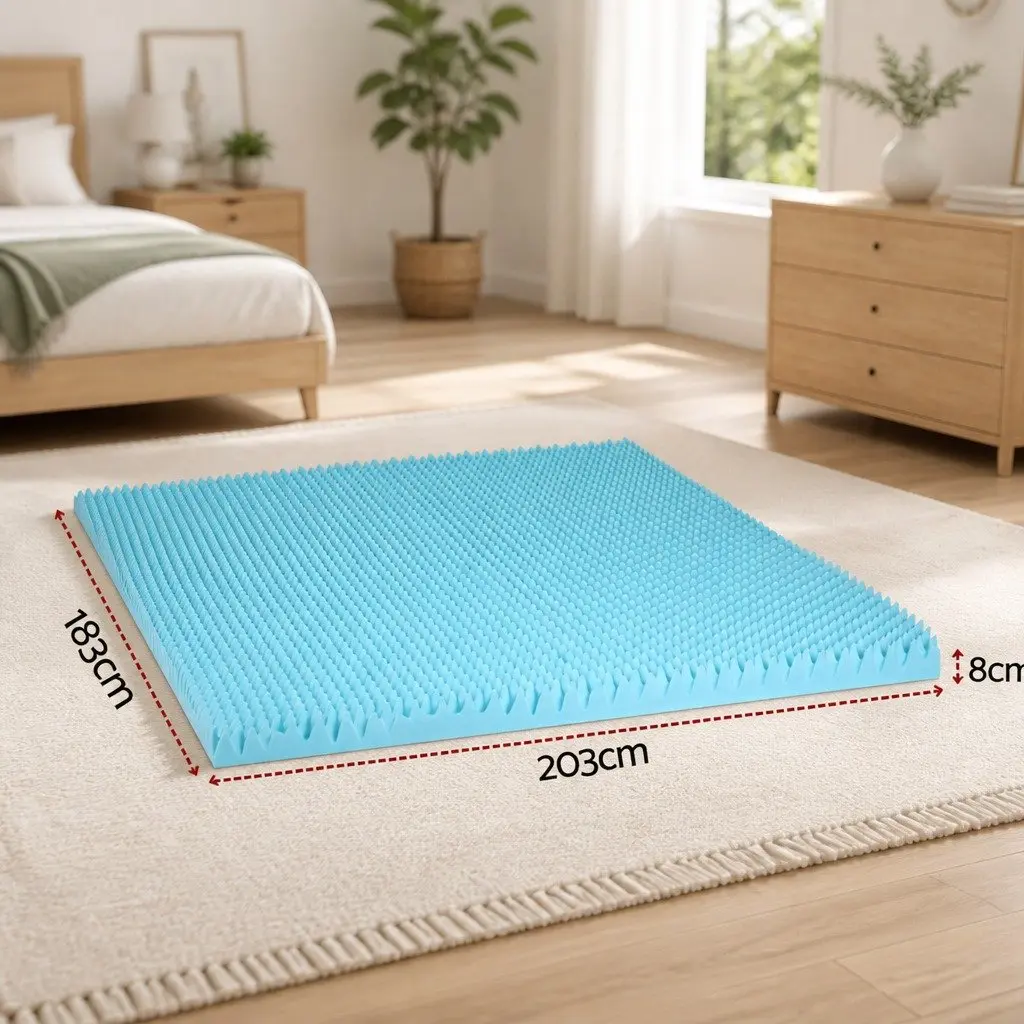 Memory Foam Mattress Topper 8cm Pressure Relief King Size Cool Gel Bamboo Cover