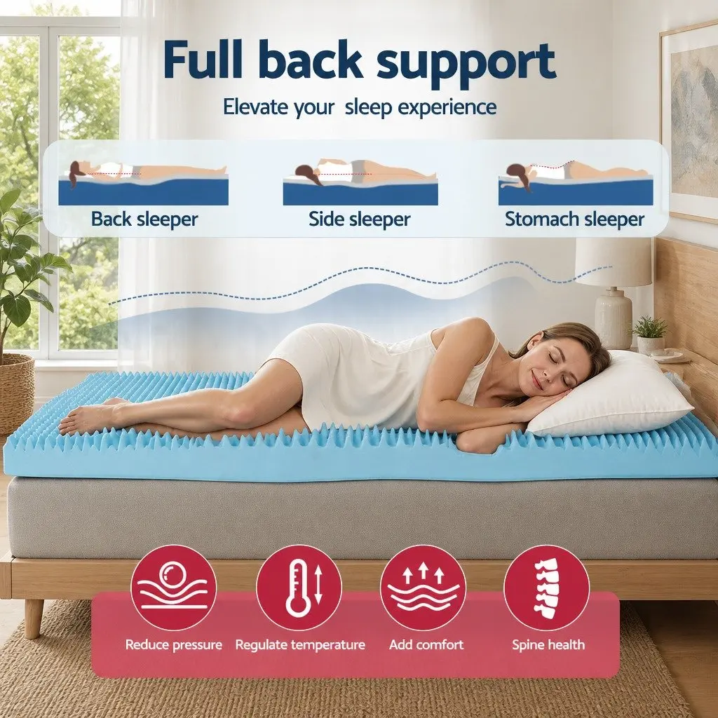 Memory Foam Mattress Topper 8cm Pressure Relief King Size Cool Gel Bamboo Cover