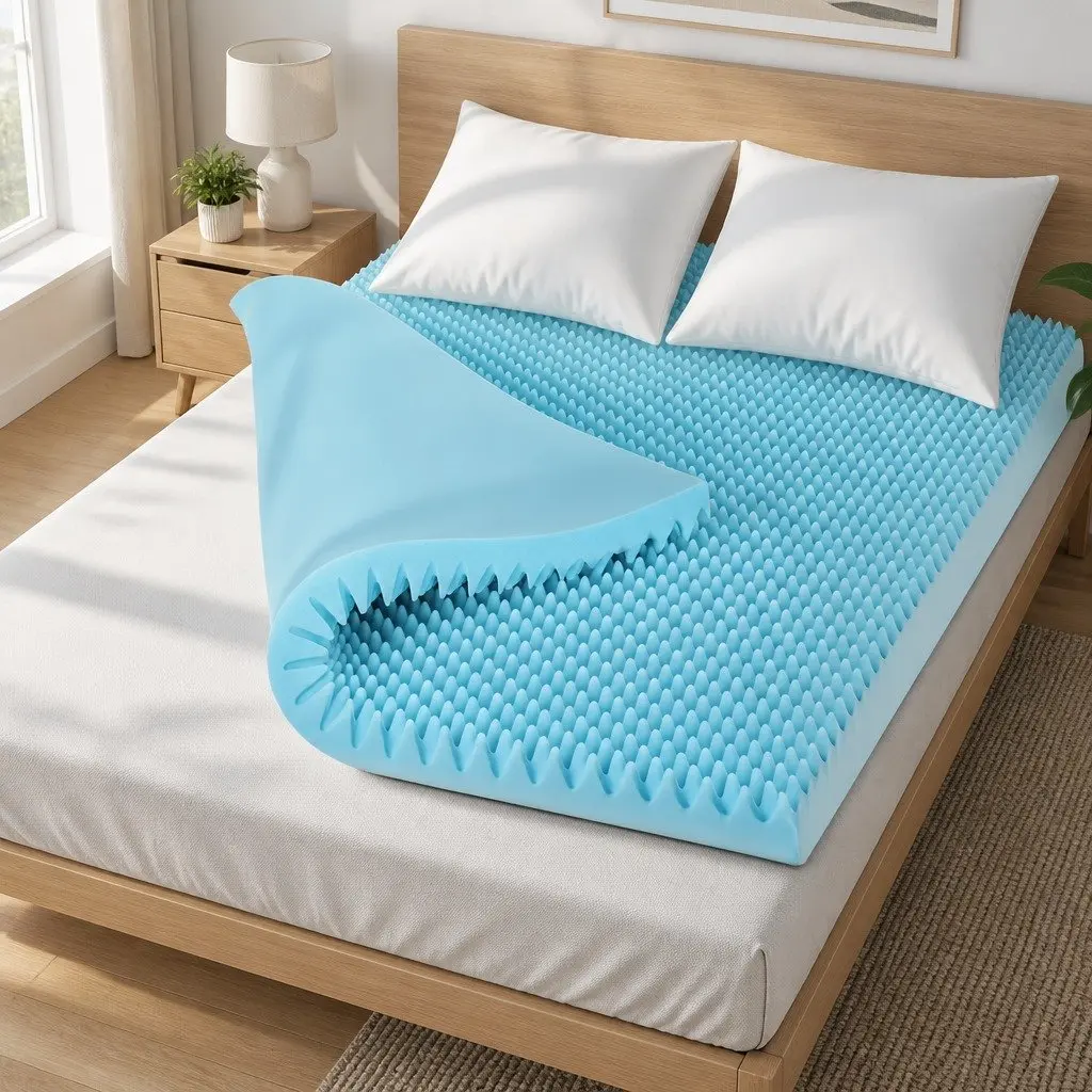 Memory Foam Mattress Topper 8cm Pressure Relief King Size Cool Gel Bamboo Cover