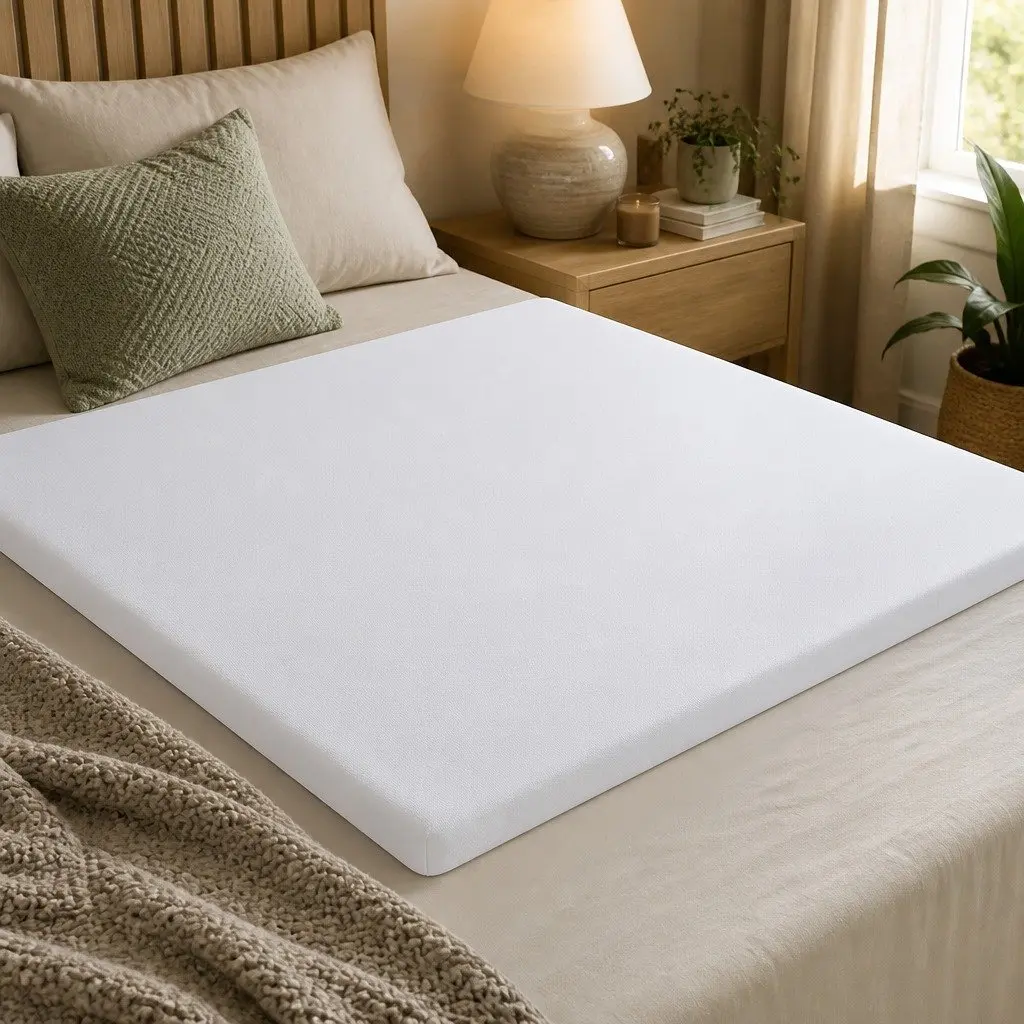 Memory Foam Mattress Topper 8cm Pressure Relief King Single White