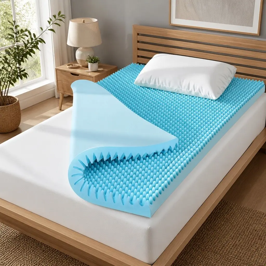 Memory Foam Mattress Topper 8cm Pressure Relief King Single White