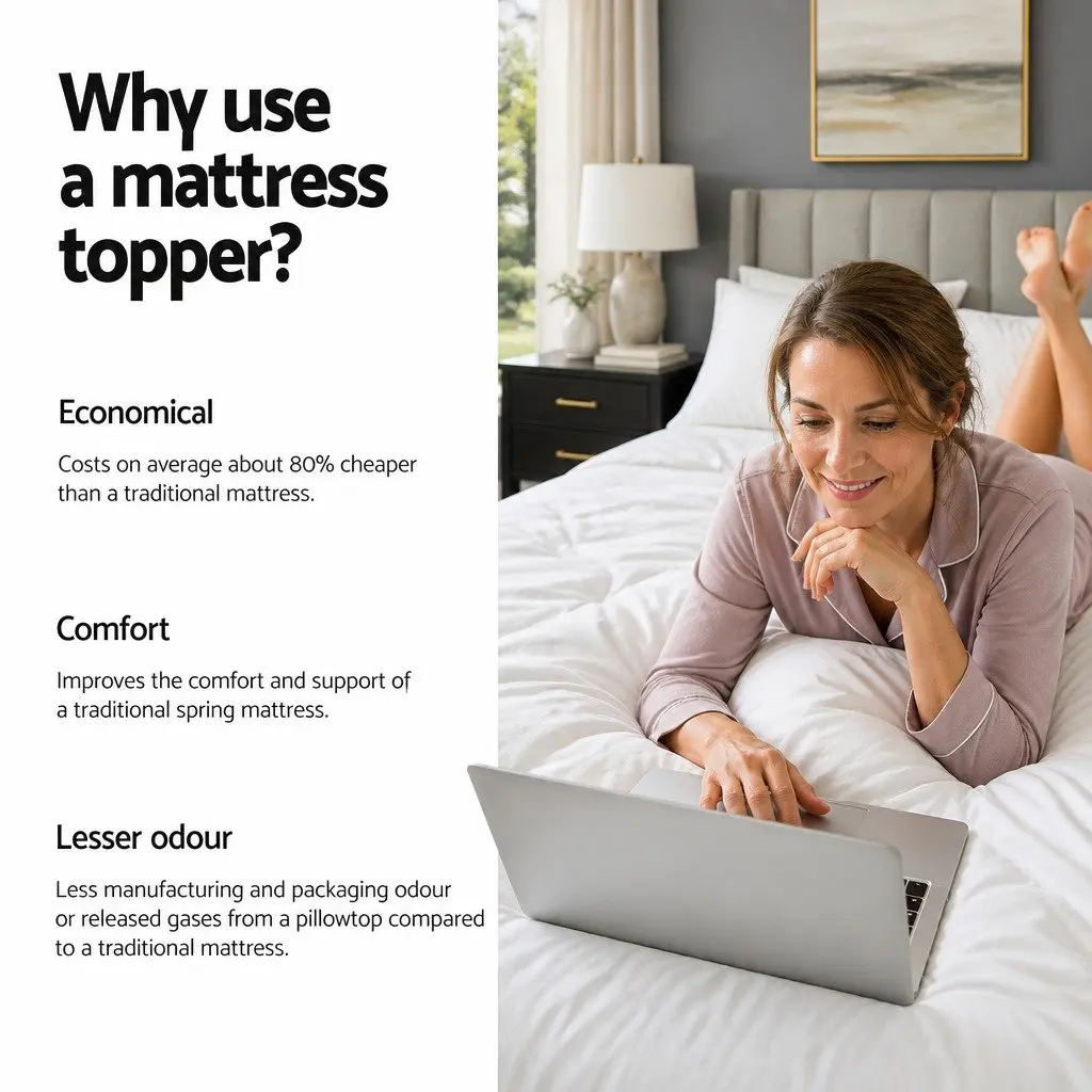 Memory Foam Mattress Topper Egg Crate 5cm King Single White Comfort Layer
