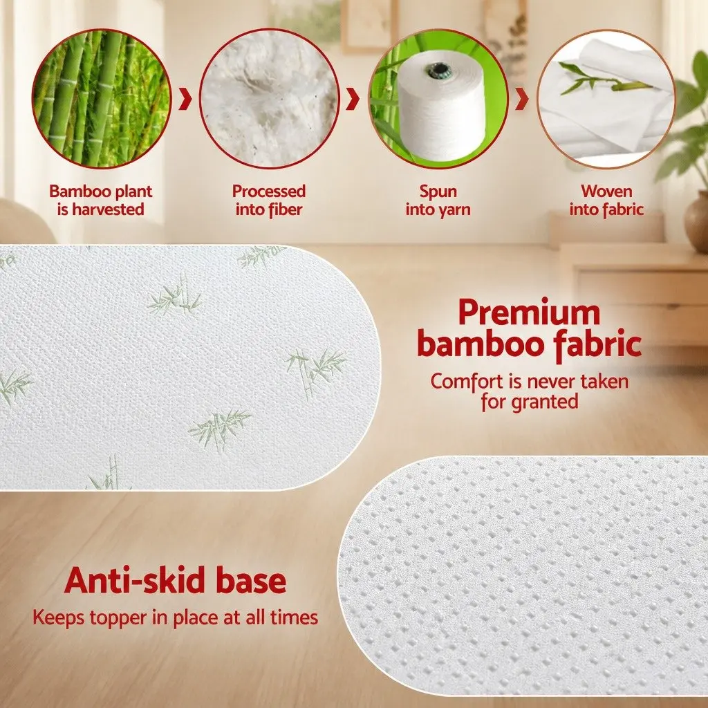 12cm Memory Foam Topper with Bamboo Fabric Cover