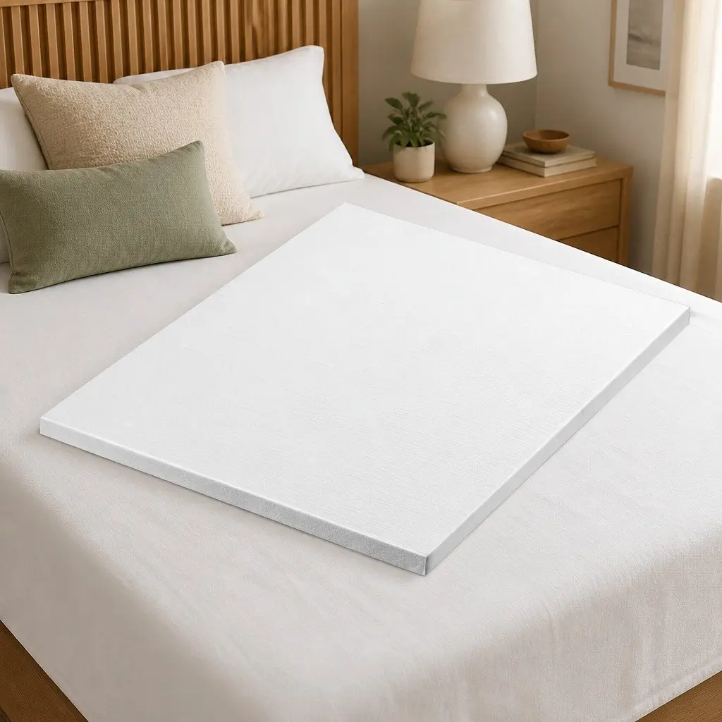 Memory Foam Mattress Topper King Bed 5cm Cool Gel Ventilated Blue Removable Cover