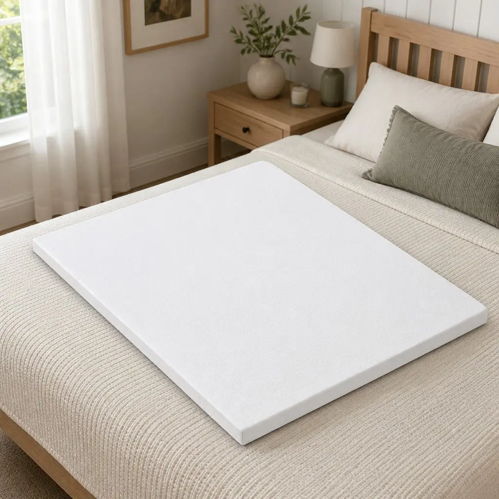 Memory Foam Mattress Topper King Bed 5cm Cool Gel Ventilated Blue Removable Cover