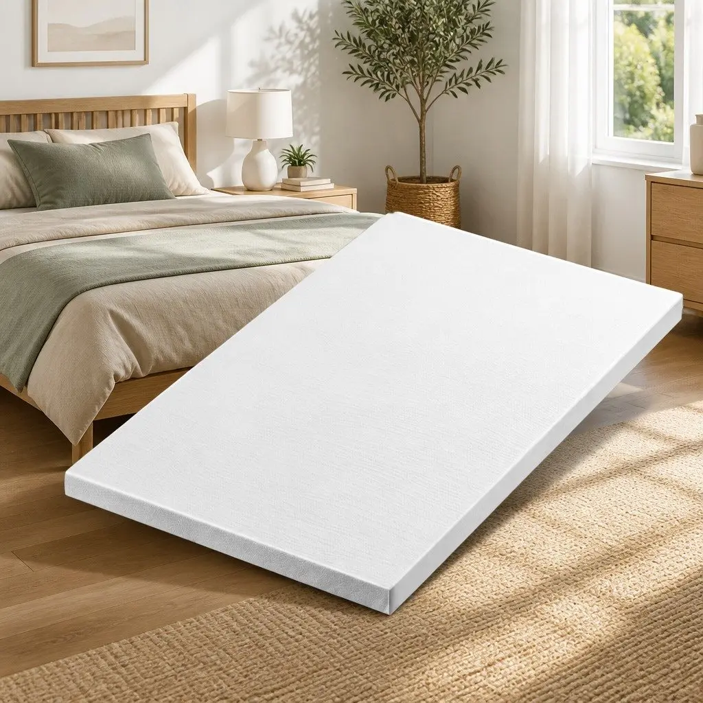 Memory Foam Mattress Topper 8cm King Single Ventilated Cool Gel Blue