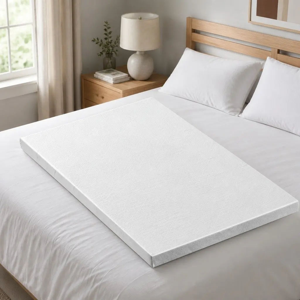 Memory Foam Mattress Topper 8cm King Single Ventilated Cool Gel Blue