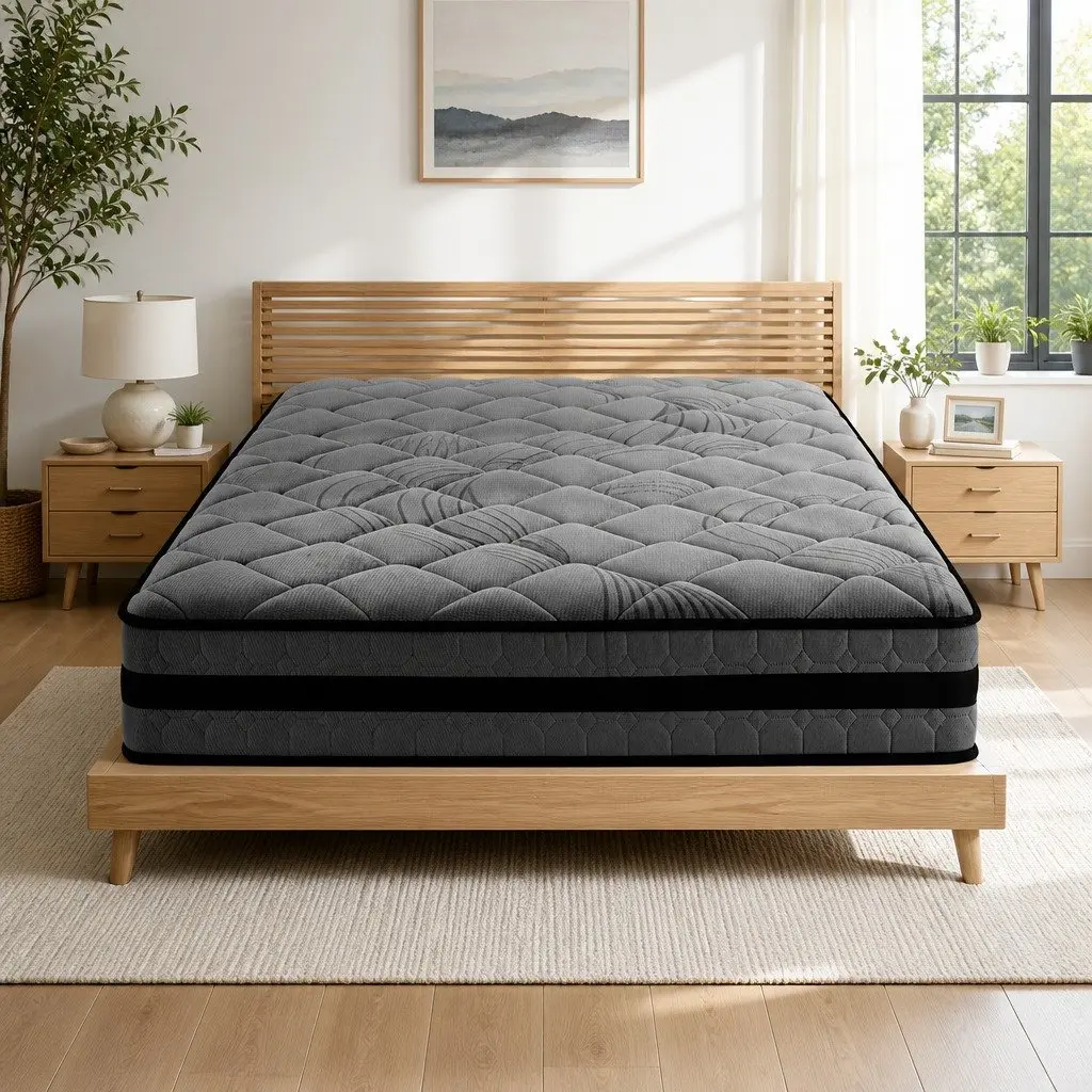 Double Mattress Medium Firm 22cm Pocket Spring Grey or Black