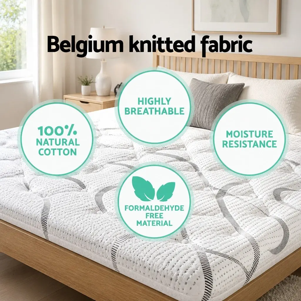 King Size Mattress Medium Firm 30cm White Pocket Spring Sleep Support