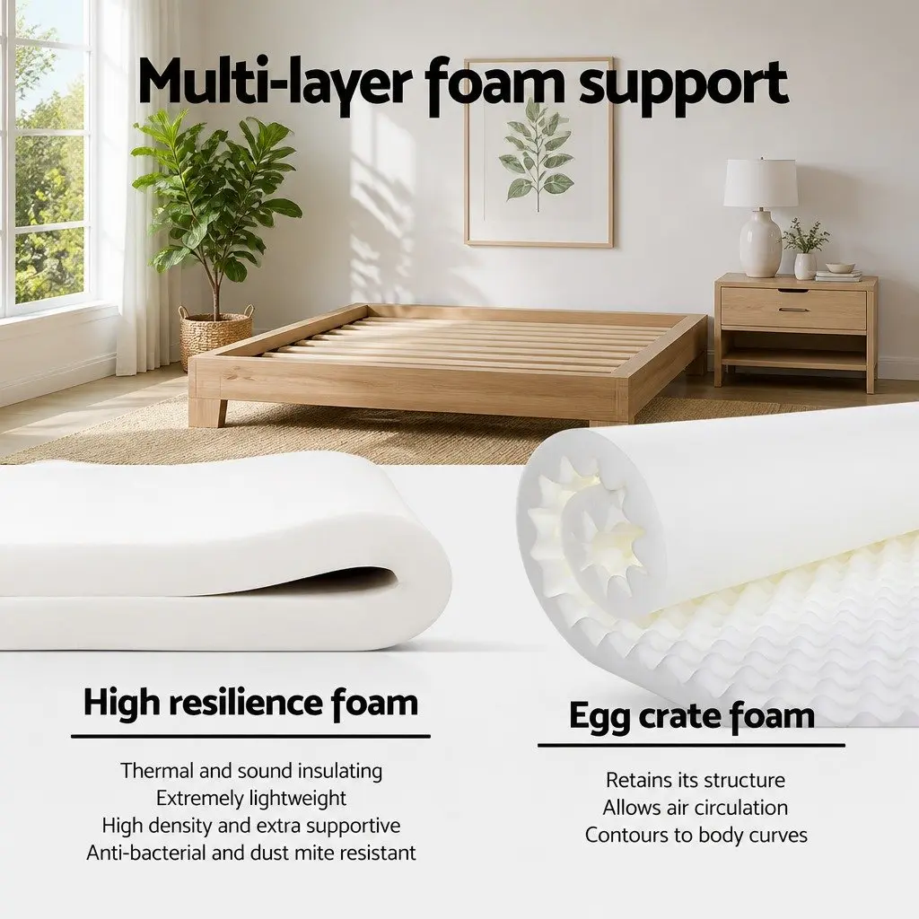Queen Mattress 30cm Medium Firm Pocket Spring Bed Sleep Support Breathable